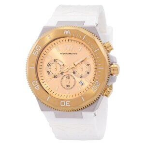 NWT Authentic Technomarine Manta Chronograph Quartz Gold Dial Men's Watch